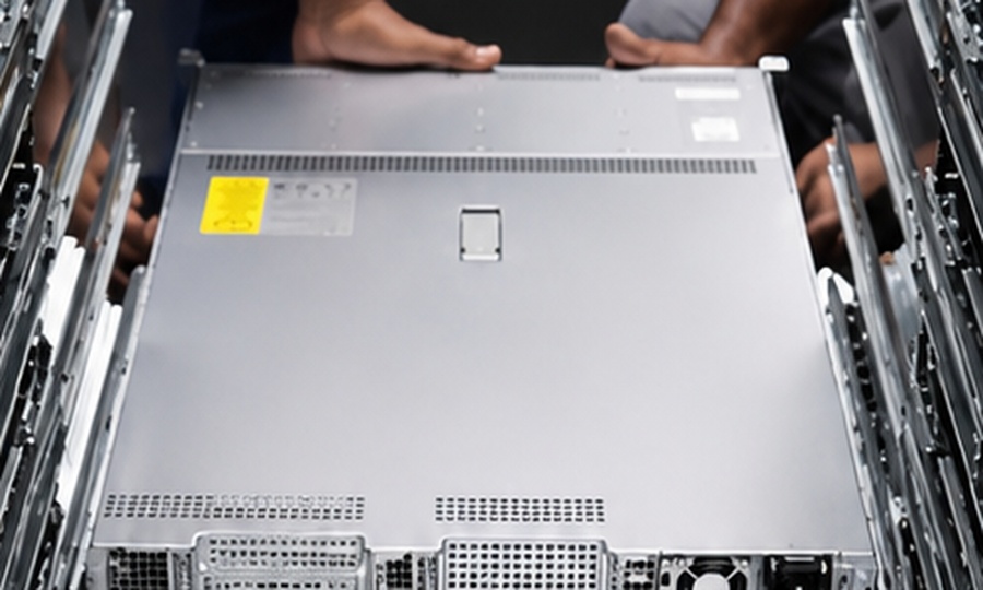 Cisco installation close-up with technician support
